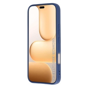 Husa pentru Honor 600 Lite din Silicon Catifelat, Antisoc, set cu sticker, SoftElegance, Bleumarin - Img 3