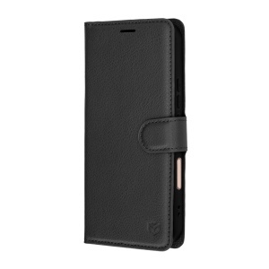 Husa pentru Honor 600 Lite tip Carte, cu Portofel Interior, Finisaje Premium, set cu sticker, Leather Folio, Negru - Img 5