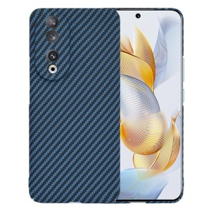 Husa pentru Honor 90, SKYDDAR INNOVATION, textura carbon, Carbonite FiberShell, set cu sticker, Cyan,