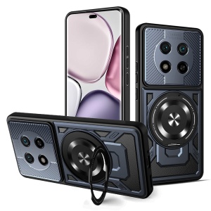Husa pentru Honor Magic 7 Lite / X9c, SKYDDAR INNOVATION, RuggedCam, Inel magnetic antisoc, set cu sticker, Albastru