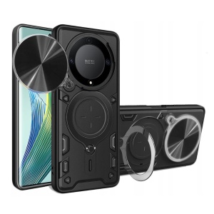 Husa pentru Honor Magic5 Lite, SKYDDAR INNOVATION, CamGuard Pro, Inel Magnetic, Protectie Camera, set cu sticker, Negru