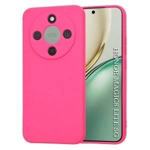 Husa pentru Honor Magic8 Lite, SKYDDAR INNOVATION, din Silicon Catifelat, SoftElegance, set cu sticker, Fucsia