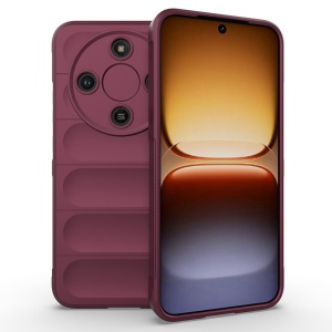 Husa pentru Honor Magic8 Lite, SKYDDAR INNOVATION, Magic Shield, din Silicon Mat, set cu sticker, Bordo