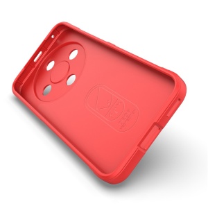 Husa pentru Honor Magic8 Lite, SKYDDAR INNOVATION, Magic Shield, din Silicon Mat, set cu sticker, Rosu - Img 5