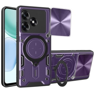 Husa pentru Honor X5c Plus, SKYDDAR INNOVATION, CamGuard Pro, Inel Magnetic, Protectie Camera, set cu sticker, Mov