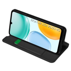 Husa pentru Honor X5c Plus tip Carte cu Portofel Interior, set cu sticker, Magskin Book, Negru - Img 2