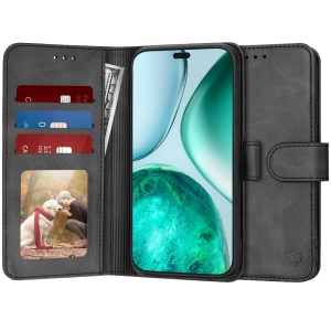 Husa pentru Honor X8c, SKYDDAR INNOVATION, Diary Book, tip carte cu Portofel Interior, Protectie la socuri, Negru, set cu sticker