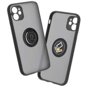 Husa pentru iPhone 11, SKYDDAR INNOVATION, Glinth cu Inel Rotativ 360° Magnetic, Negru, set cu sticker  - Img 11