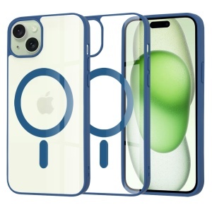 Husa pentru iPhone 15 Plus, SKYDDAR INNOVATION, MagSafe Pro din silicon, set cu sticker, Albastru