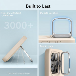 Husa pentru iPhone 15 Pro Max - ESR Cloud Soft HaloLock Kickstand - Light Tan - Img 7
