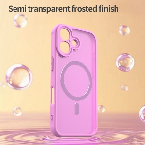Husa pentru iPhone 16, Antisoc, HaloFrost MagSafe II, set cu sticker, Roz - Img 5