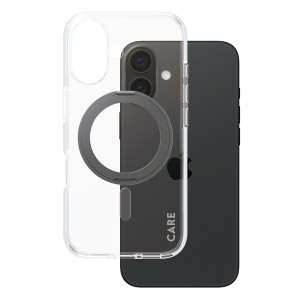 Husa pentru iPhone 16, PanzerGlass, MagSafe Kickstand si Protectie Camera, Margini Intarite Anti-Soc, Design Slim, Transparent