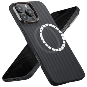 Husa pentru iPhone 16 Pro Max, Antisoc, SKYDDAR INOVATION, Aramid Fibe Magsafe, set cu sticker, Negru