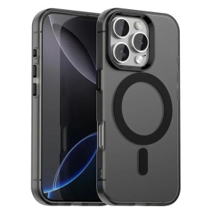 Husa pentru iPhone 16 Pro Max, MagSafe, Antisoc, set cu sticker, CandyCase, Negru