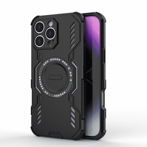 Husa pentru iPhone 16 Pro Max, SKYDDAR INOVATION, ArmorMag, Magsafe, set cu sticker, Negru