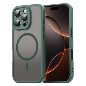 Husa pentru iPhone 16 Pro, SKYDDAR INNOVATION, HaloFrost MagSafe II, Antisoc, set cu sticker, Verde
