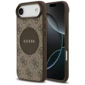 Husa pentru iPhone 17 Air, 4G Circle Classic Logo MagSafe, Guess, Maro