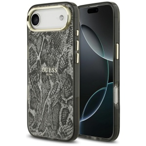Husa pentru iPhone 17 Air, Python Pattern MagSafe, Guess, Negru