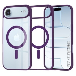 Husa pentru iPhone 17 Air, SKYDDAR INNOVATION, MagSafe Pro din silicon, set cu sticker, Mov