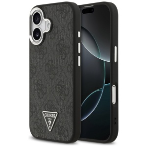 Husa pentru iPhone 17, Hardcase 4G Triangle Logo MagSafe, Guess, Negru