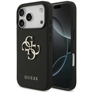 Husa pentru iPhone 17 Pro, Hardcase 4G Grained Big and Classic Logo, Guess, Negru