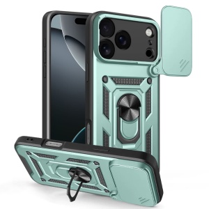 Husa pentru iPhone 17 Pro Max, SKYDDAR INNOVATION, CamShield, Inel magnetic, set cu sticker, Verde