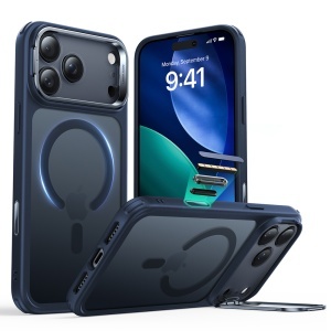 Husa pentru iPhone 17 Pro Max, slim, ESR Classic Hybrid HaloLock Kickstand, Bleu