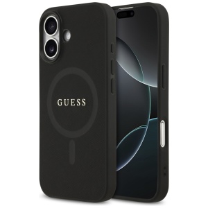 Husa pentru iPhone 17, Saffiano Classic Logo MagSafe, Guess, Negru