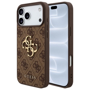 Husa pentru iPhone 18 Pro / iPhone 17 Pro - Guess Hardcase 4G Big Logo - Brown