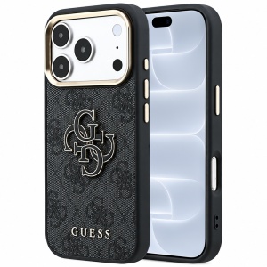 Husa pentru iPhone 18 Pro / iPhone 17 Pro - Guess Hardcase 4G Big Resin Logo - Black