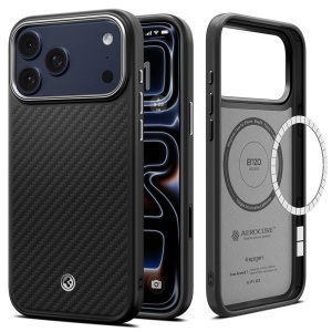 Husa pentru iPhone 18 Pro / iPhone 17 Pro - Spigen Enzo Aramid "T" MagSafe - Black / Silver