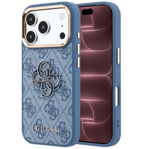 Husa pentru iPhone 18 Pro Max / iPhone 17 Pro Max - Guess Hardcase 4G Big Resin Logo - Blue