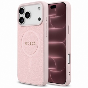 Husa pentru iPhone 18 Pro Max / iPhone 17 Pro Max - Guess Saffiano MagSafe - Pink