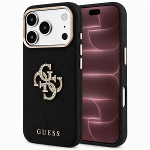 Husa pentru iPhone 18 Pro Max / iPhone 17 Pro Max - Guess Smooth Big Strass Logo - Black