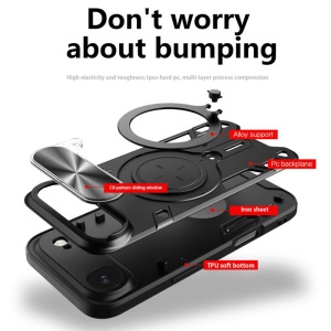 Husa pentru iPhone Air, SKYDDAR INNOVATION, CamGuard Pro, Inel Magnetic, Protectie Camera, set cu sticker, Rosu - Img 2