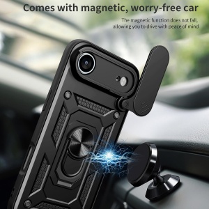 Husa pentru iPhone Air, SKYDDAR INNOVATION, CamShield, Inel magnetic, set cu sticker, Negru - Img 3