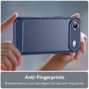 Husa pentru iPhone Air, SKYDDAR INNOVATION, Carbon Silicone, din Silicon Slim, cu textura Fibra Carbon, set cu sticker, Albastru - Img 6