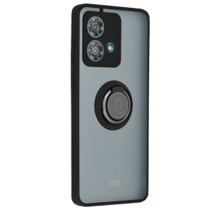 Husa pentru Motorola Edge 40 Neo, SKYDDAR INNOVATION, Glinth cu Inel Rotativ 360° Magnetic, Negru, set cu sticker  - Img 9