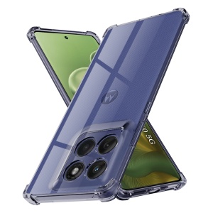 Husa pentru Motorola Edge 60 Fusion / Edge 60, SKYDDAR INNOVATION, Shockproof Clear Silicone, Silicon Slim, set cu sticker, Fumuriu