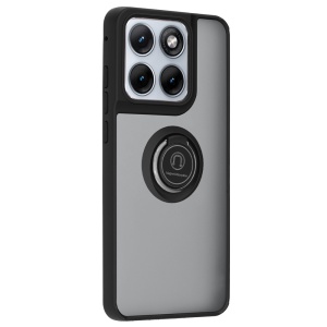 Husa pentru Motorola Edge 70 Fusion cu Inel Rotativ 360° Magnetic, Antisoc, set cu sticker, Glinth, Negru - Img 3