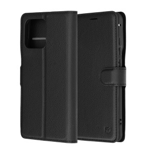 Husa pentru Motorola Edge 70 Fusion tip Carte, cu Portofel Interior, Finisaje Premium, set cu sticker, Leather Folio, Negru - Img 6