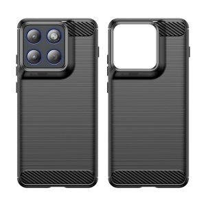 Husa pentru Motorola Edge 70, SKYDDAR INNOVATION, Carbon Silicone, din Silicon Slim, cu textura Fibra Carbon, set cu sticker, Negru - Img 2