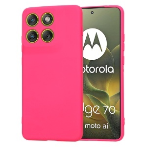 Husa pentru Motorola Edge 70, SKYDDAR INNOVATION, din Silicon Catifelat, SoftElegance, set cu sticker, Fucsia