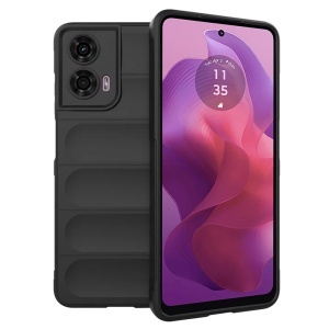 Husa pentru Motorola Moto G04 / Moto G24 / Moto G04s / Moto E14, SKYDDAR INNOVATION, Vogue, din Silicon Mat, Negru, set cu sticker