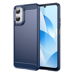 Husa pentru Motorola Moto G06 / Moto G06 Power, SKYDDAR INNOVATION, Carbon Silicone, din Silicon Slim, cu textura Fibra Carbon, set cu sticker, Albastru - Img 2