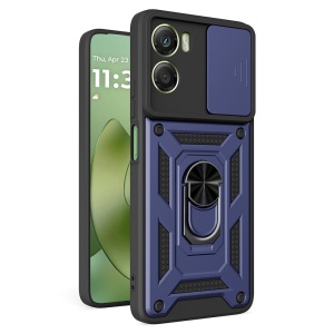 Husa pentru Motorola Moto G06, SKYDDAR INNOVATION, CamShield, Inel magnetic, set cu sticker, Albastru