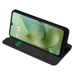 Husa pentru Motorola Moto G06, SKYDDAR INNOVATION, Magskin Book, tip Carte cu Portofel Interior, set cu sticker, Negru - Img 2