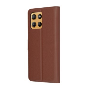 Husa pentru Motorola Moto G15 / Moto G15 Power, SKYDDAR INNOVATION, Leather Folio tip Carte, cu Portofel Interior, Finisaje Premium, set cu sticker, Maro - Img 6