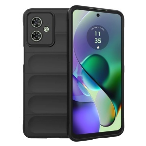 Husa pentru Motorola Moto G54, SKYDDAR INNOVATION, Magic Shield, din Silicon Mat, set cu sticker, Negru