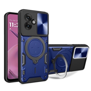 Husa pentru Motorola Moto G55, SKYDDAR INNOVATION, CamGuard Pro, Inel Magnetic, Protectie Camera, set cu sticker, Albastru